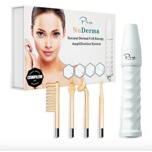 NWT: NuDerma Portable Handheld Skin Therapy Wand Machine w/Neon attachments